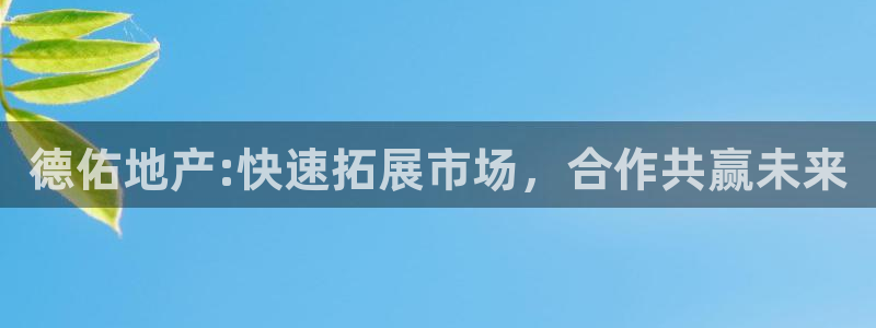摩登5韩这7O667：德佑地产:快速拓展市场，合作共赢未来