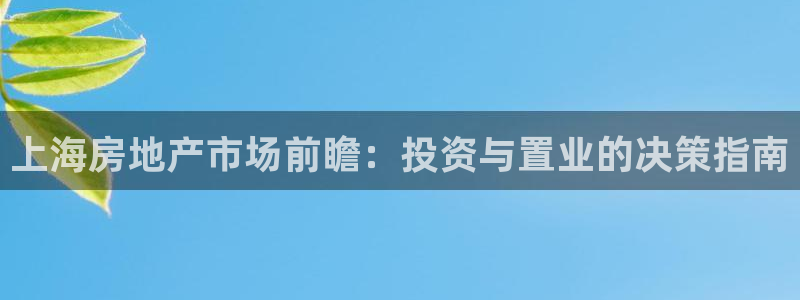 摩登7注册滴qv382223：上海房地产市场前瞻：投资与置业