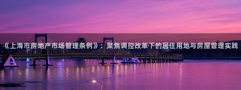 摩登3来找7O667：《上海市房地产市场管理条例》：聚焦调控