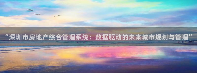 摩登7左：“深圳市房地产综合管理系统：数据驱动的未来城市规划