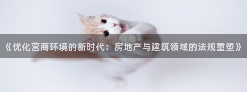 摩登6上7O667：《优化营商环境的新时代：房地产与建筑领域