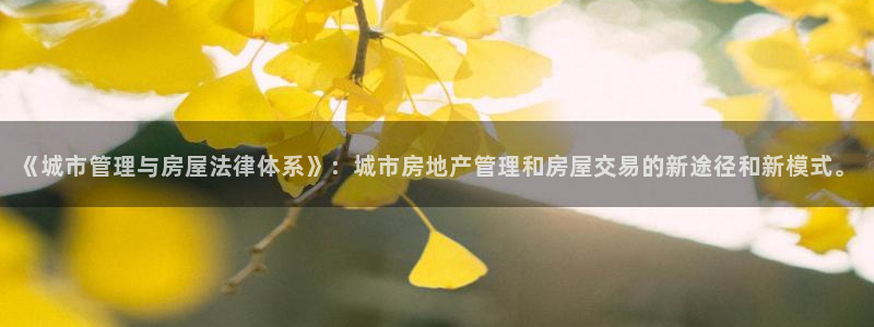 摩登7方3299O7：《城市管理与房屋法律体系》：城市房地产